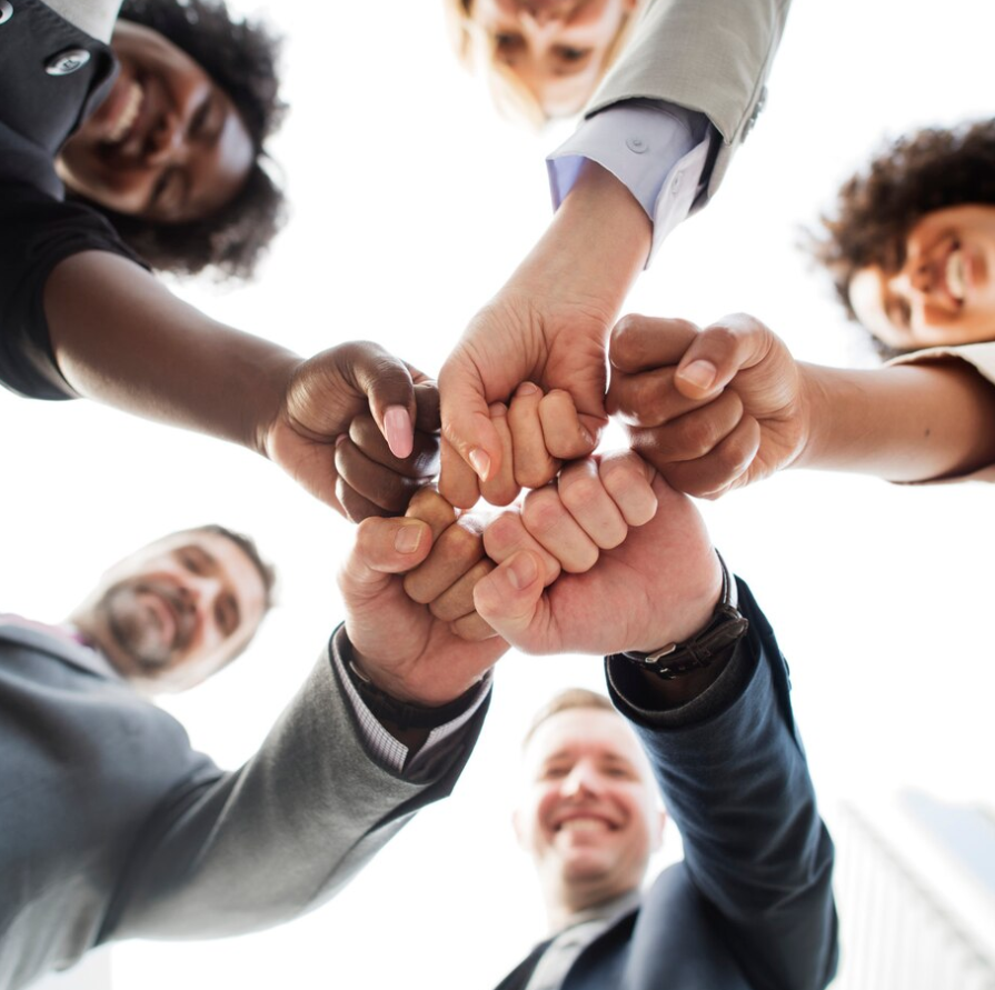 Successful and happy business team